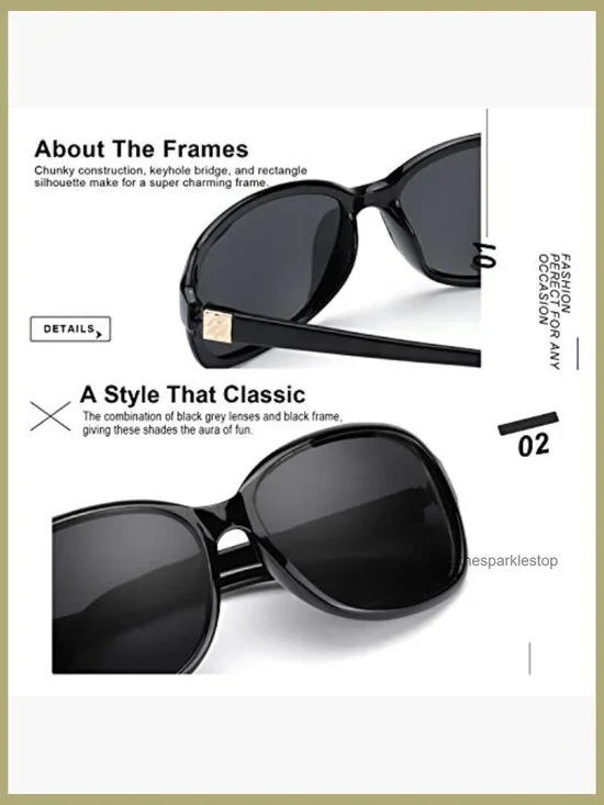 Polarized Square Sunglasses with UV400 Protection, Wrap Frame - Picture 4 of 7